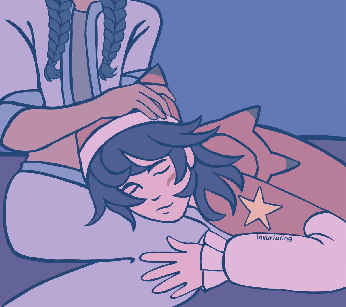 inyuriating's tweet image. D5 PJ Sleepover 
#sunshrine #sunshrineweek25 #kiriko #illari