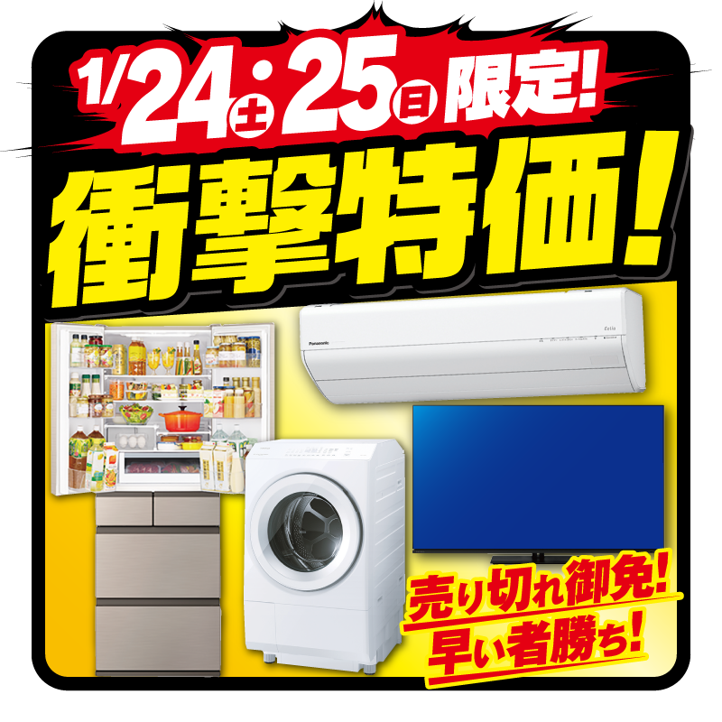 1/24(土)～1/25(日) 2日間限定！ 衝撃特価！ ＼ 売り切れ御免！早い者