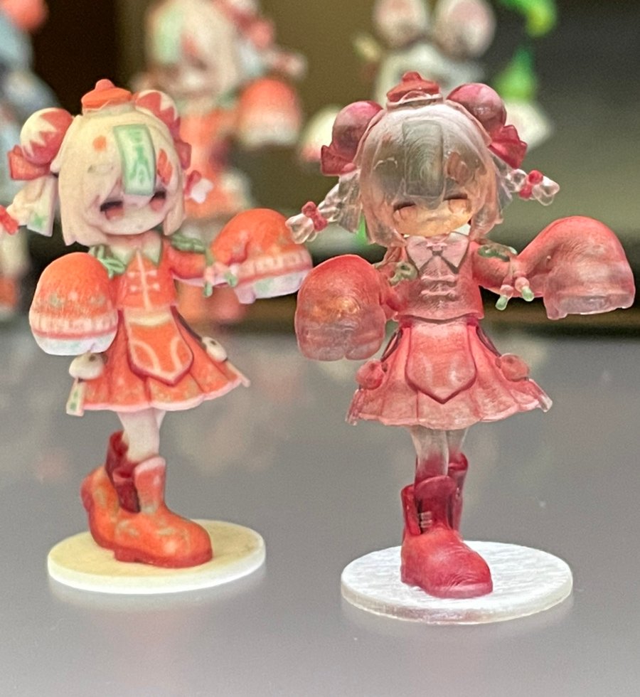 自身が制作したオリジナルキャラのクリアフィギュア（トレンド様制作