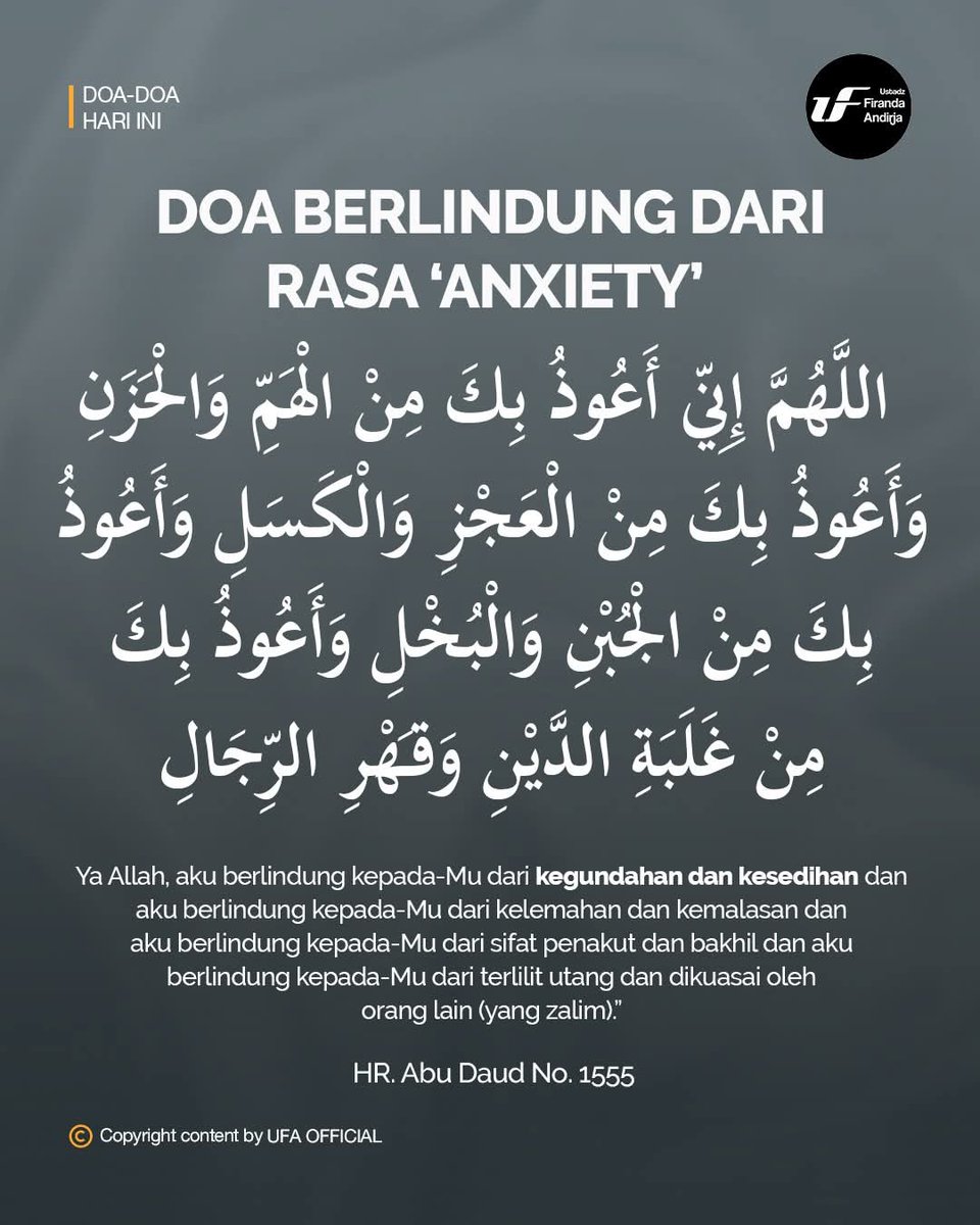 Doa berlindung dari ANXIETY