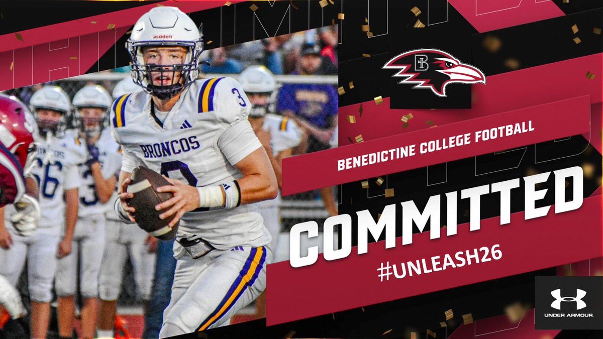 jmilla2107's tweet photo. Beyond blessed to announce my commitment to Benedictine College‼️

@BouchardFred @_CoachVaughn_ @SHHSFtball25 @JoelOsborn_BC @CoachStrongBC https://t.co/ZhmcX9vuQa