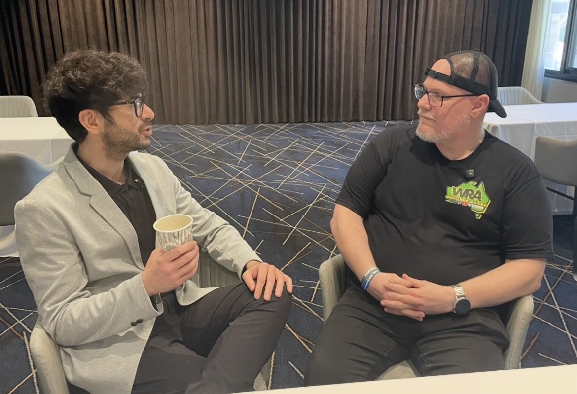 WrestleRadioAU's tweet image. Hey @TonyKhan , your friends at WRA here.
I don’t know if you’ve heard but @RobbieEagles_ has challenged @The_MJF for a match during the Aus Tour… he seems open to it so how about you rubber stamp this sucker!!