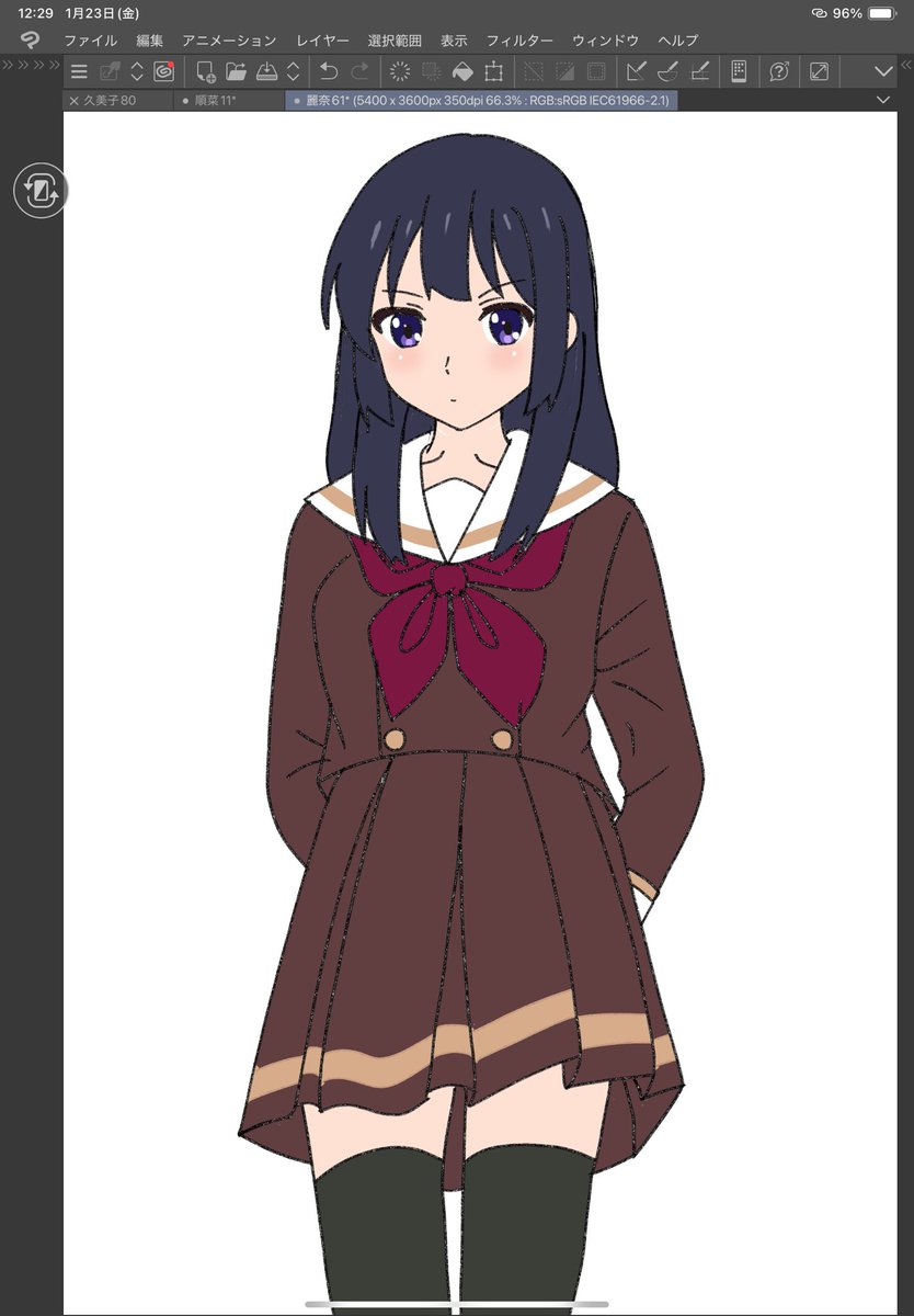 stdk310's tweet image. 昨日のラフを修正して色を入れてみました♪