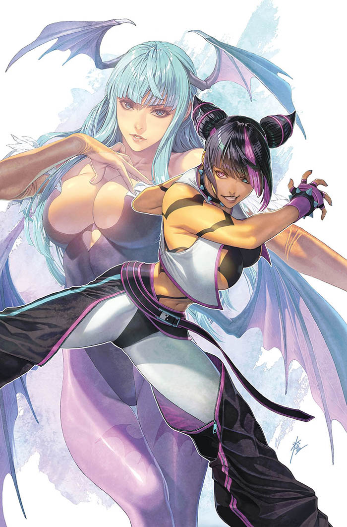 アメコミお仕事宣伝です。
『DARKSTALKERS X STREET FIGHTER HUNTER KILLERS』にてショップ限定カバーアートを描かせてもらいました。
ジュリとモリガン！
ジュリは初めて描きました😁
こちらCode’s Comicsにて予約開始らしいです。
codemastercomics.com