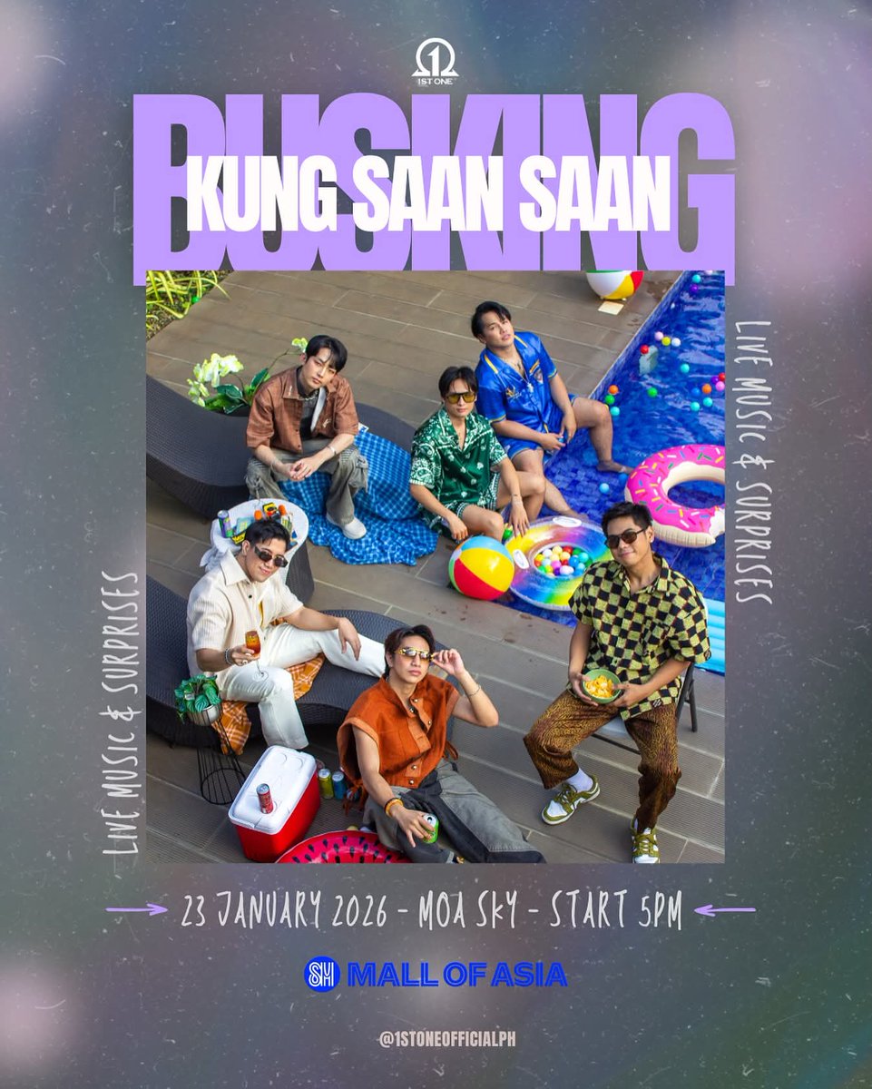 🚨 HAPPENING TODAY 🚨

Still not over from ALL 1N CONCERT? GOOD NEWS! You’ll see them perform UP CLOSE again!!! 

You surely don’t want to miss this. See you there!😉

📍 MOA SKY
🕔 5PM

KUNG SAAN SAAN BUSKING
<a href="/1stoneOfficial/">1ST ONE</a> #1stOne
#1stOne_KungSaanSaan #1stOneBusking