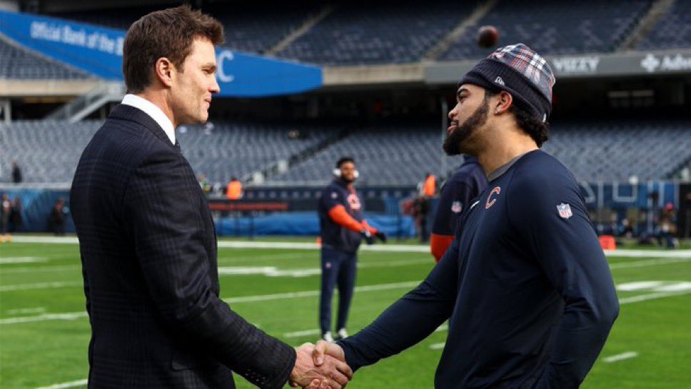 Year 2 comparison 

Tom Brady                    Caleb Williams

- 15 GP                             - 17 GP
- 2843 Pass Yards       - 3942 Pass Yards
- 19 TDS                          - 30 TDS
- 12 INTS                         - 7 INTS
- 86.5 Passer Rating   - 90.1 Passer Rating