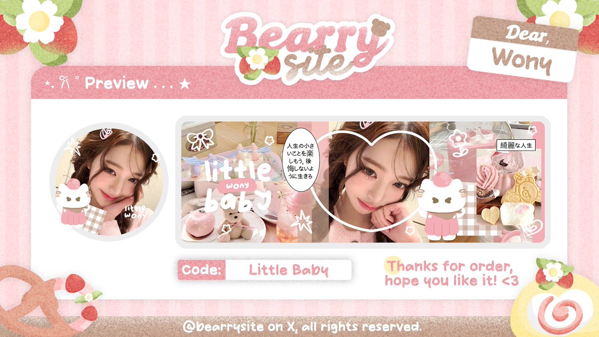 bearrysite's tweet image. ౨ৎ ⋆｡˚ help repost? thank youu ♥︎

₊⊹ haLoo . . 🥨🧩 jeya ada layout rs ready stock wonyoung, carmen, juhoon, seonghyeon ♡︭  𓂋 pricenya 11.000 free retext 🍓 bisa jemput via dm/tele yaaa! 𓂃 ₊⊹

#zonauang
