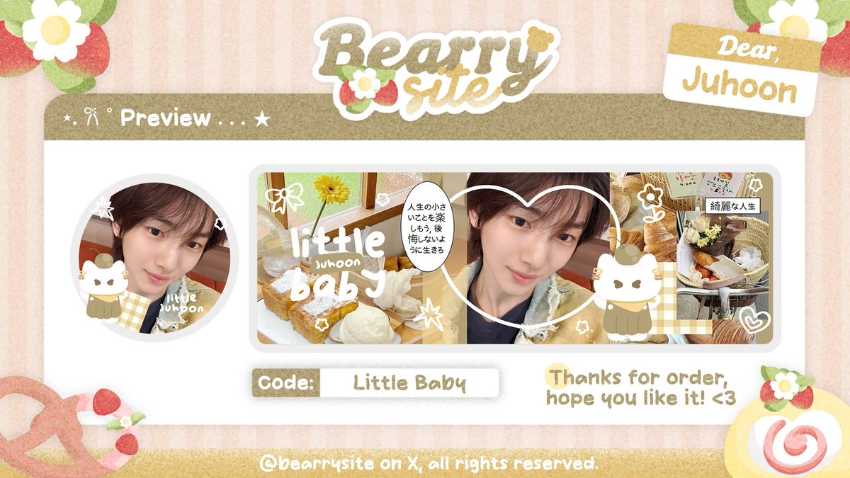 bearrysite's tweet image. ౨ৎ ⋆｡˚ help repost? thank youu ♥︎

₊⊹ haLoo . . 🥨🧩 jeya ada layout rs ready stock wonyoung, carmen, juhoon, seonghyeon ♡︭  𓂋 pricenya 11.000 free retext 🍓 bisa jemput via dm/tele yaaa! 𓂃 ₊⊹

#zonauang