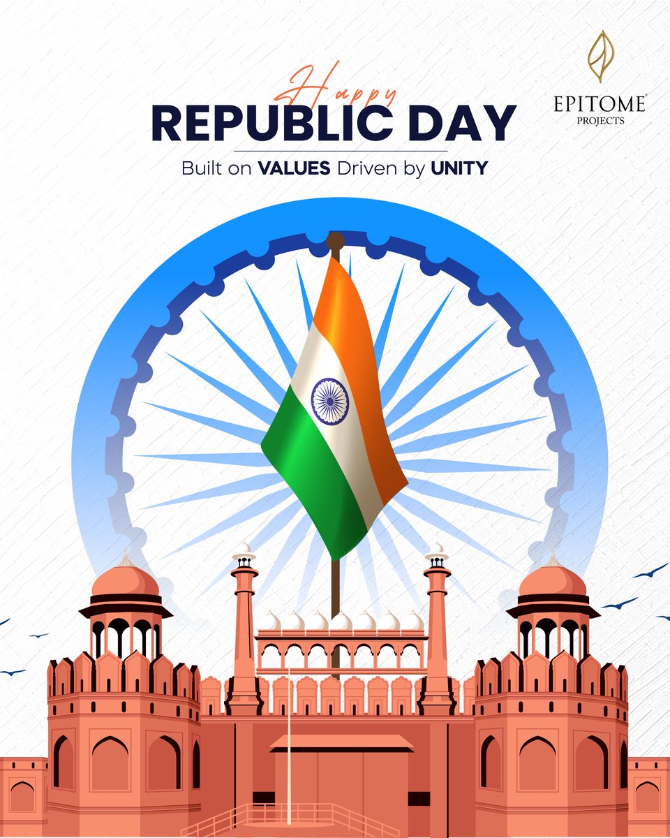 EpitomeProjects's tweet image. Rooted in values. Designed for tomorrow.
Happy Republic Day from Epitome Integrated City.
#RepublicDayVibes #EpitomeIntegratedCity #BuiltOnValues #ProudIndian #SmartLiving #RealEstateLife