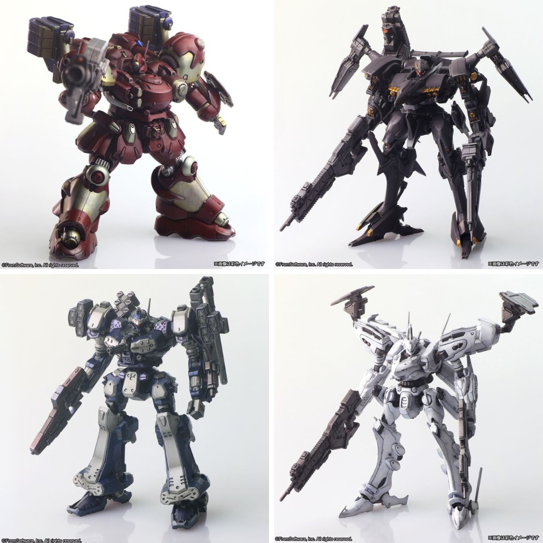 hobbylink_jp's tweet image. 「組む・眺める・カスタムする」メカプラの醍醐味！「アーマード・コア ストラクチャーアーツ」第2弾が登場です。

今回は『ARMORED CORE 3』から〈クレスト CCM-00-STO〉〈ミラージュ MCH-MX/GRP〉、『ARMORED CORE 4』から〈レイレナード 03-AALIYAH シュープリス〉、
『ARMORED CORE for…
