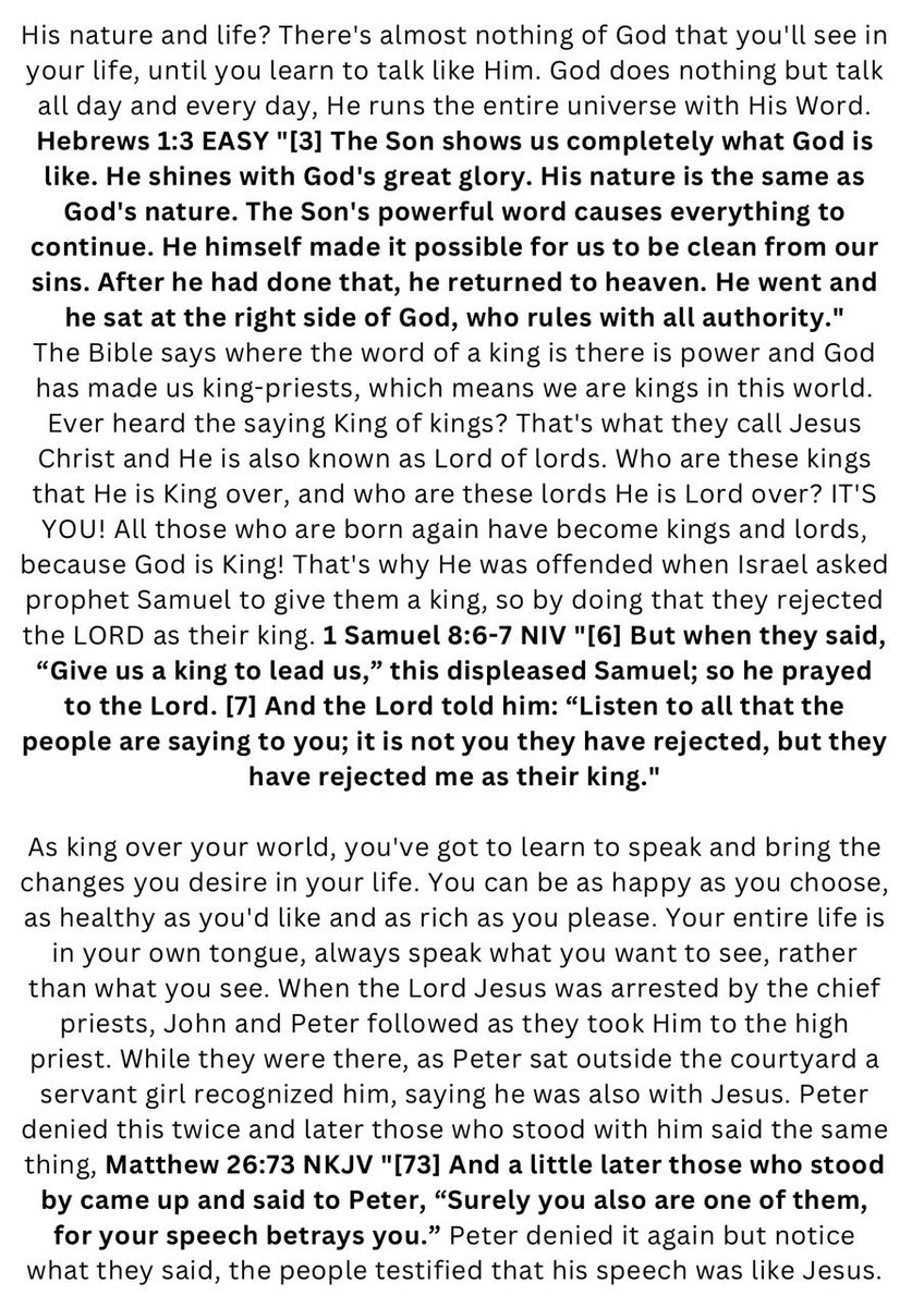 houseofgracent's tweet photo. Grace mercy, peace and love be multiplied to you.🙏🏽😇

Please receive today’s Treasures of Christ Daily Devotional "DOES YOUR SPEECH BETRAY YOU?" https://t.co/u3Pnv4nyso