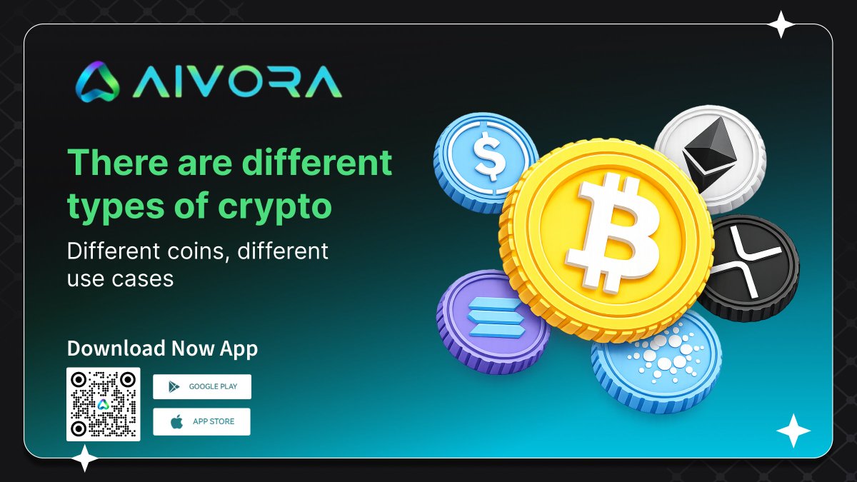 There are different types of crypto and each serves a different purpose. 🔸  Bitcoin (BTC) Often called digital gold. Fixed supply (21M coins), commonly  used as a long-term store of value. 🔸