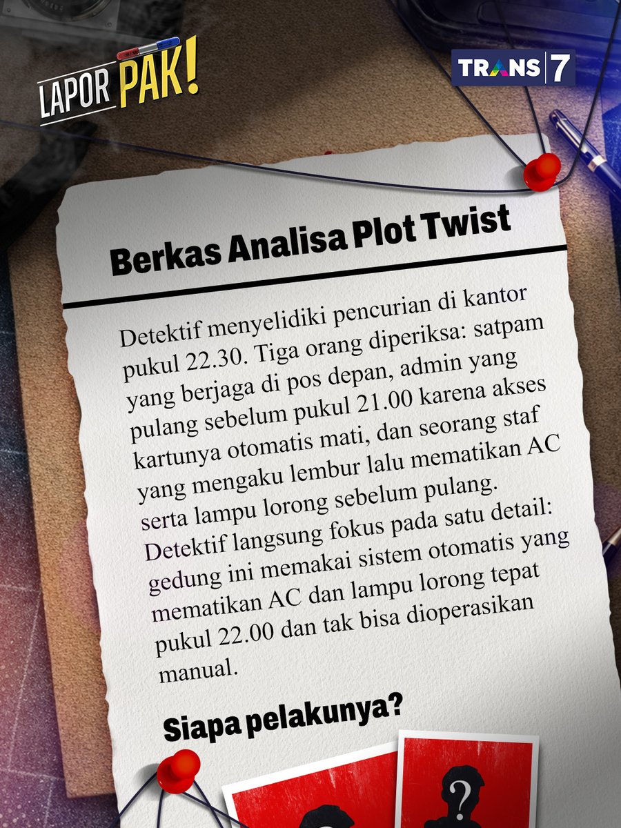 TRANS7's tweet image. Oow siapakah pelakunya?🕵🏻‍♀️

#TRANS7Zone