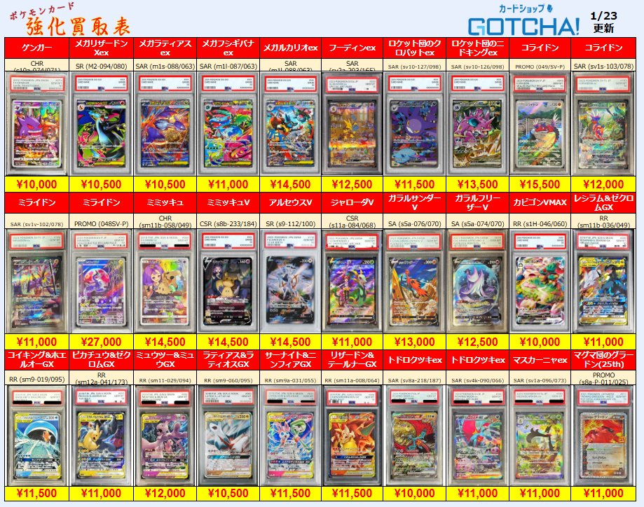 PSA10まとめ売り　4枚セット ✨ポケカPSA10買取表④✨