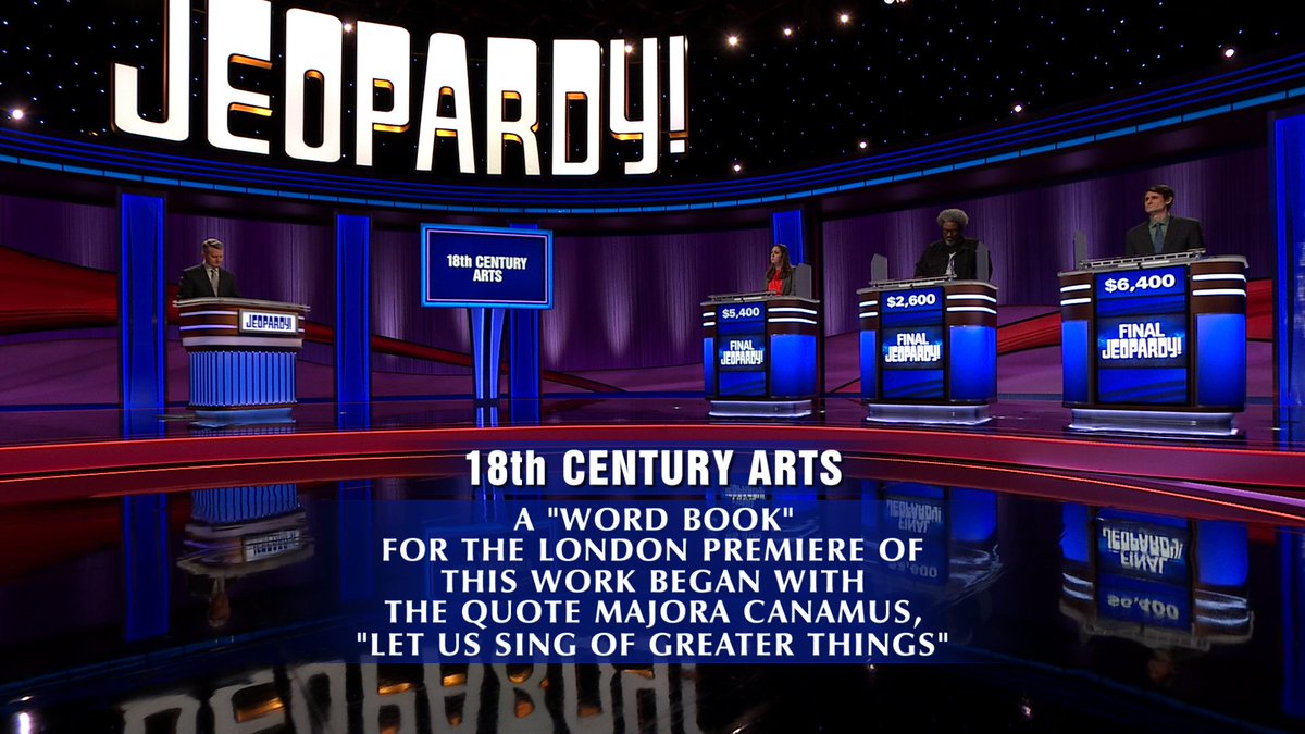 Jeopardy's tweet image. Tonight's Final #Jeopardy! is singing of greater things. 🎶: jeopardy.visitlink.me/rcVx3z