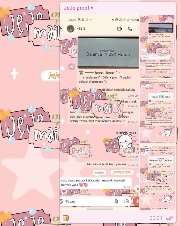 ─ 🚃🗯 BeEp﹘bEep  . .  Hayi teman-timun, aku redi robux vilog biasa dan premium nih ,, boleh yang minat, yang mau jajan langsung chat aku yaa! Happy shopping &amp; have a nice day ⭐️🛒

 ❨ N : harga dapat berubah sewaktu-waktu
tags : #zonauang