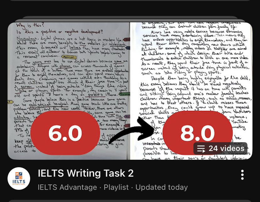 english_menfess's tweet image. (en) Beberapa kali coba ielts, kyk pen nangis aja. Gara2 sibuk kls 12, cmn sempetin  belajar 2 hari utk writing tanpa latihan writting apapun cmn nonton video. AKHIRNYA AKU BISA DPT 6 😭😭 ak rekomen video ini very helpful 🥹 semangat guys!!
