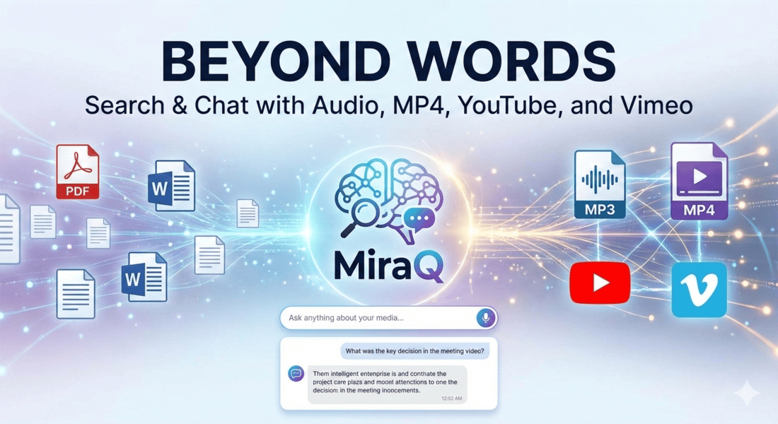 silfratechIN's tweet photo. MiraQ just broke the sound barrier. 
MiraQ now lets you CHAT with your:
🔹 MP3s
🔹 MP4s
🔹 YouTube/Vimeo links
Get instant answers from your meetings and demos without re-watching. 
https://t.co/npAx07qM2P
#MiraQ #AI #TechUpdate #Productivity https://t.co/lZR7gelqK7