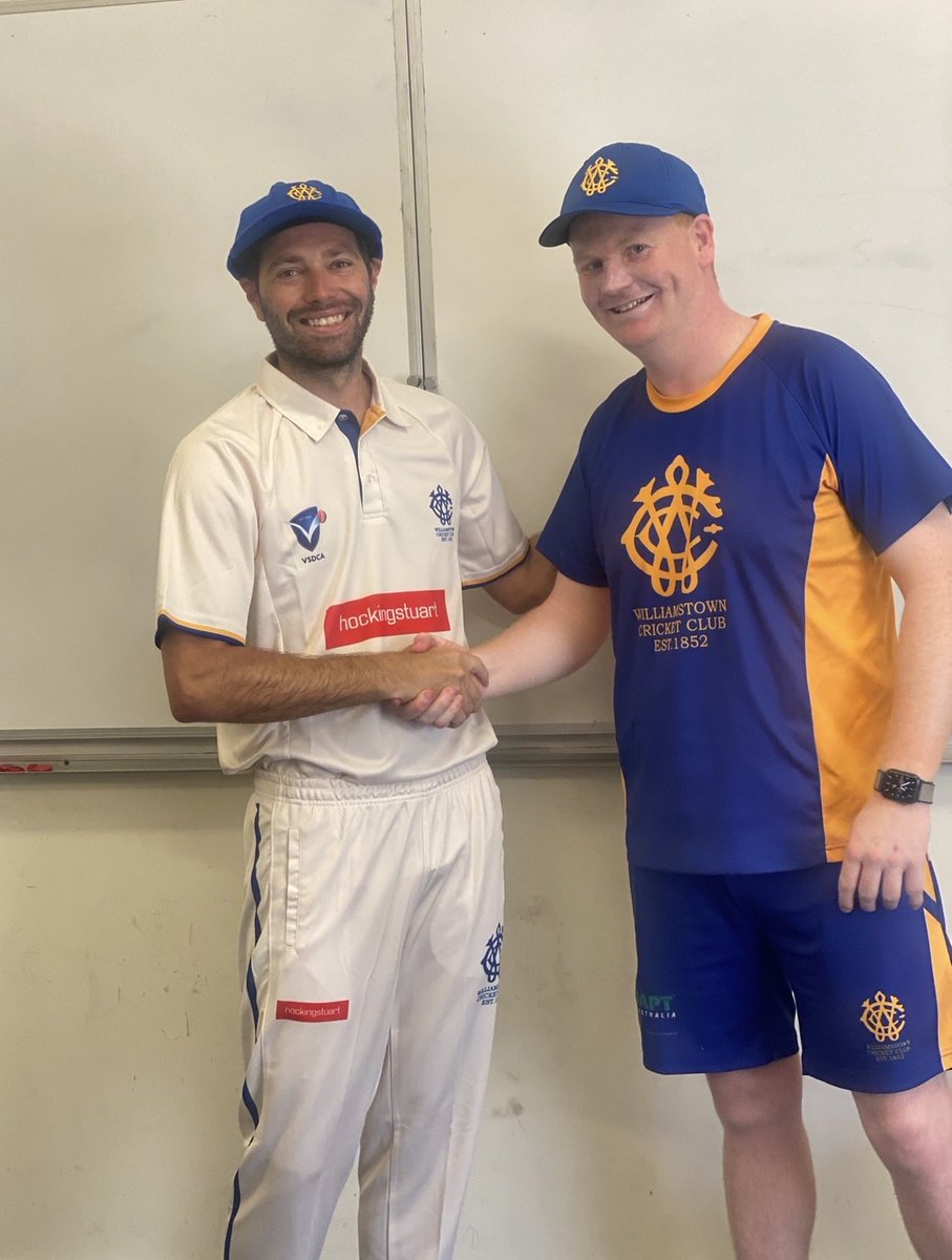 MILESTONE ALERT🚨 Tomorrow <a href="/garrygroundwork/">Sean Sturrock</a> plays his 100th game for Williamstown Cricket Club. Stuz first debuted in 03/04 as a youngster playing 20 games before going on to have a very successful Premier career at Melbourne.