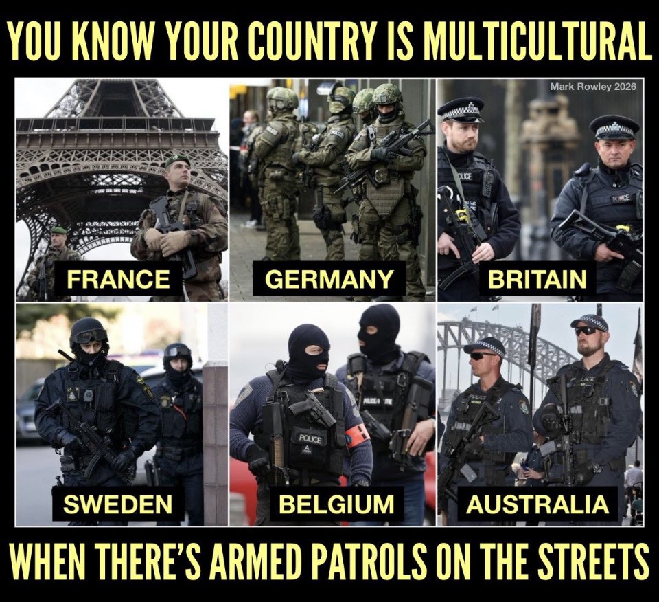 This is what Multiculturalism looks like across the West. 

We now need armed guards to stop other cultures from killing us in our own country.

Is this how you want to live? 

Another foiled terrorist attack yesterday targeting Aussies on Australia Day. 

Imagine what our future