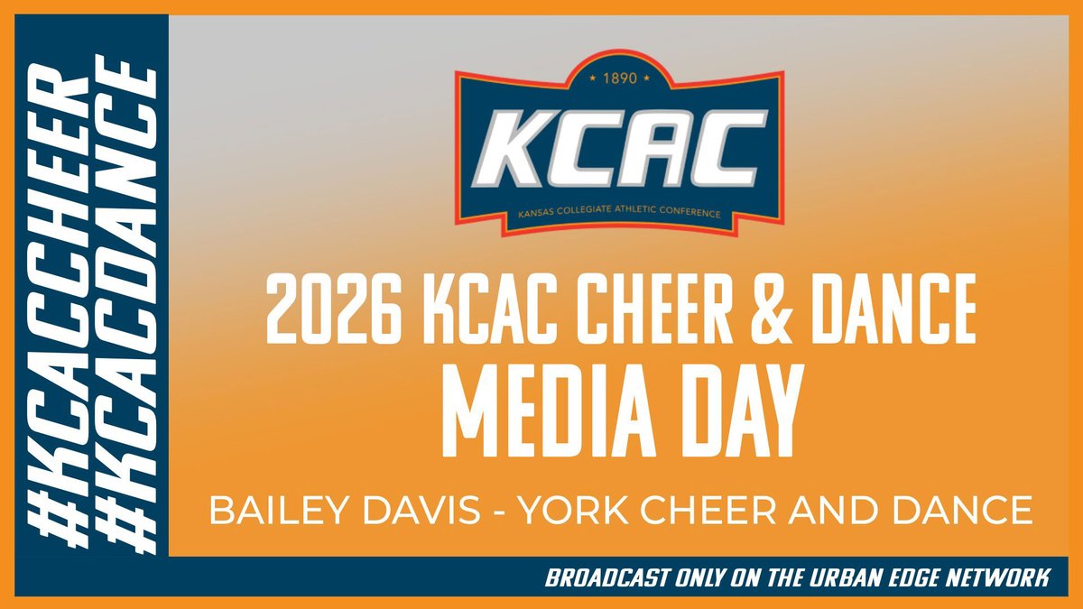 kcacsports's tweet photo. Wrapping up the 2026 KCAC Cheer &amp; Dance Media Day, presented by @IMAfinancial, is Bailey Davis of @YUPanthers Cheer and Dance! #KCACCheer #KCACDance #NAIACheer #NAIADance #TheRightWayToPlay

Check it out here: https://t.co/cyV098L8UM.

@NAIA @UrbanEdgeTv https://t.co/0Q2ctIoDuz