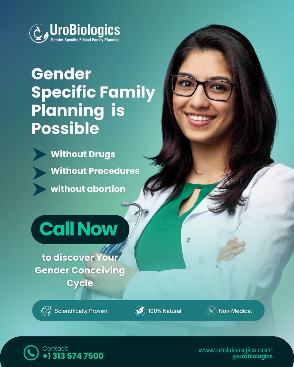 Urobiologics's tweet image. Gender-specific family planning is possible 🌱✨
No drugs 💊❌ | No procedures 🏥❌ | No abortion 🚫
Just science 🔬, nature 🌿 &amp;amp; awareness before conception 🤍
Plan responsibly. Plan ethically 🤝

#UroBiologics #EthicalFamilyPlanning #PlanBeforePregnancy #NoAbortion