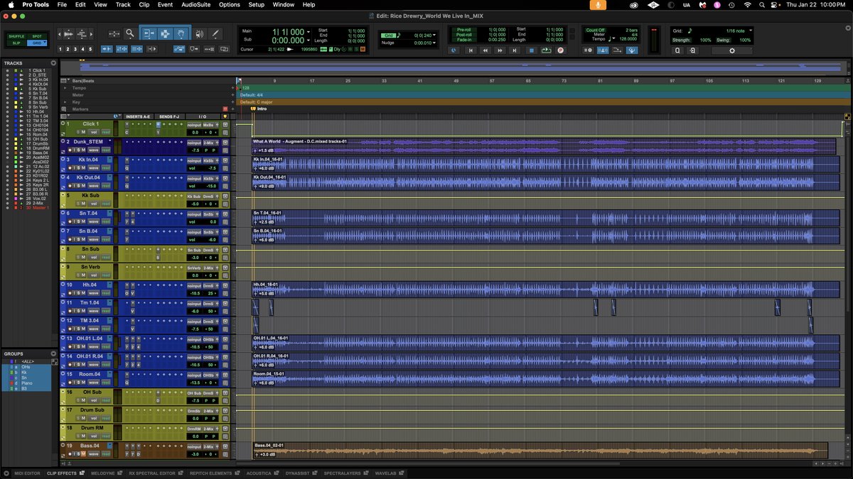 FH_Rec_Studio's tweet photo. Producer/engineer @bryanhayesmusic  was back in the studio working on a new song from songwriter Rice Drewry. Drums were the focus. "Go To" plugins were from Universal Audio: 1) Oxide Tape Machine 2) API Vision Channel Strip 3) Ocean Way Studios Deluxe!
#mixing #farmhousestudio https://t.co/4EqYR1VUMz