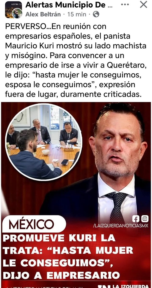 Rayas10Maria's tweet photo. QUERETARO .
UPSSSSS CREO QUE SALIO EL LADO TRAFICANTE DEL GOBERNADOR DE QUERÉTARO MAURICIO KURI. https://t.co/ovMFsv5V5Y