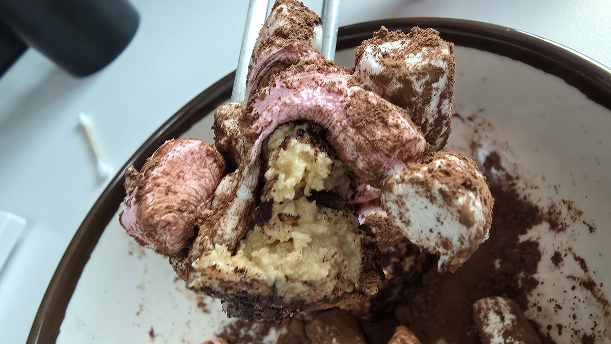 두쫀쿠(
피스타치오없어서땅콩넣음
카다이프없어서화이트하임넣음
버터없어서식용유넣음
마시멜로 녹이기 귀찮아서 렌지돌림
모양잡기힘들어서 다넣고비빔
)