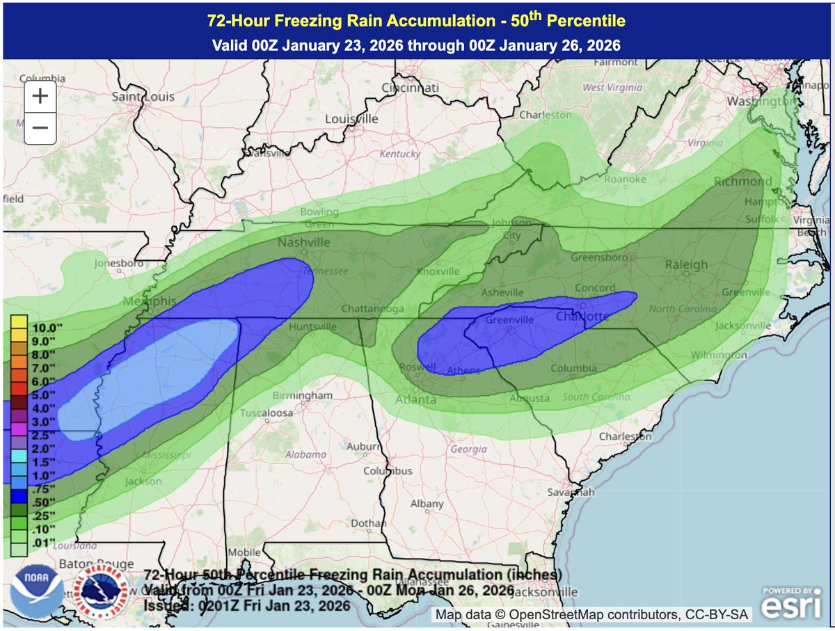 SourceServe's tweet image. Serve Source is monitoring Winter Storm Fern, with potential to become the largest in over a decade. 

Highest risk is wind-driven ice. Forecasts show potential for catastrophic impacts to exposed infrastructure. In worst-case areas, outages could extend multiple weeks.