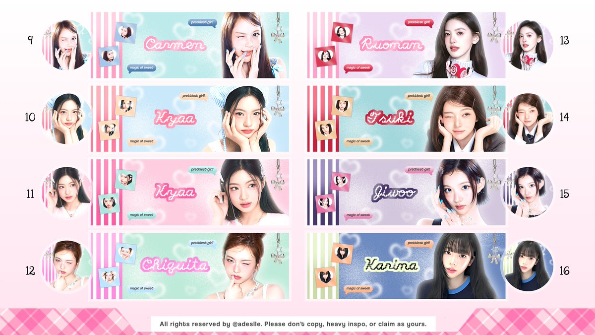 adeslle's tweet image. help RT, thank you! 

🎀🍥. adelle membawa 16 layout ready stock girlgroup &amp;amp; aktris. price 1O.OOO / each, free re-text &amp;amp; get ava jpg png, mari jajan! 🥣🧷𓈒 ׂ ♪

tag. leot idol cewe gg aktris china rs
#zonauang