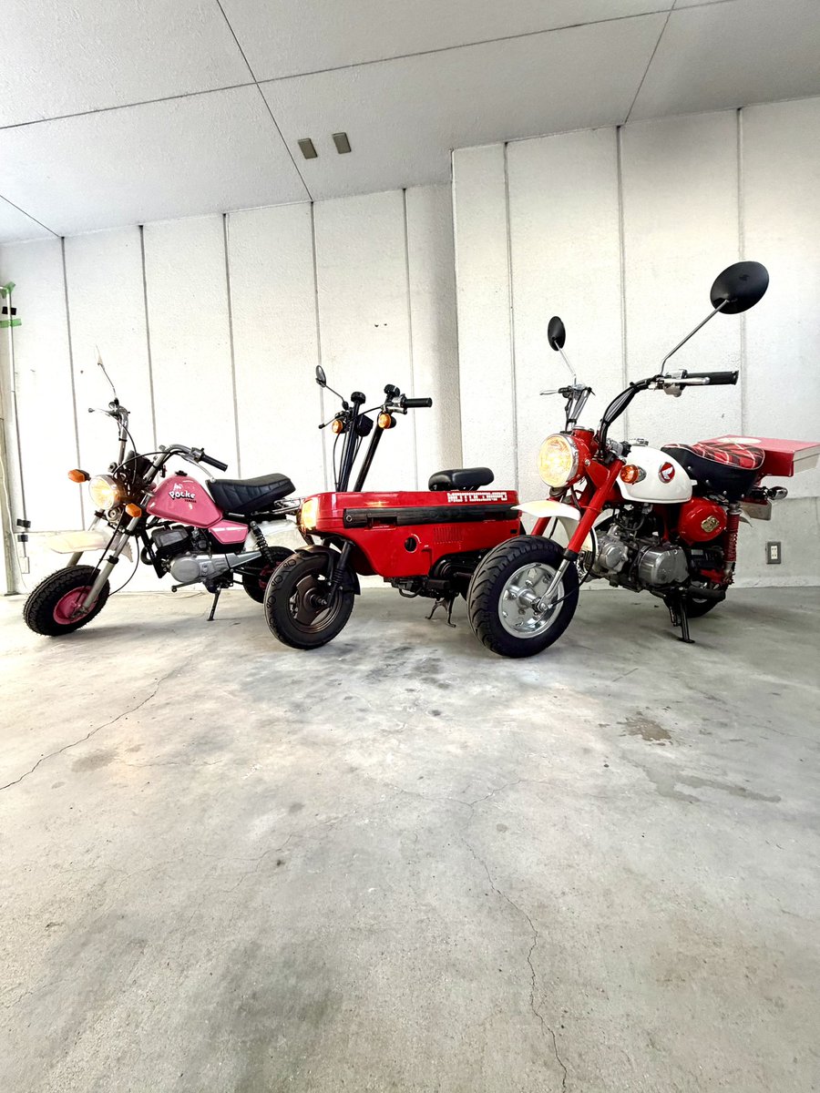 今からどれに乗ろうかな🥰 全部エンジンかけてみた YAMAHAポッケ HONDA