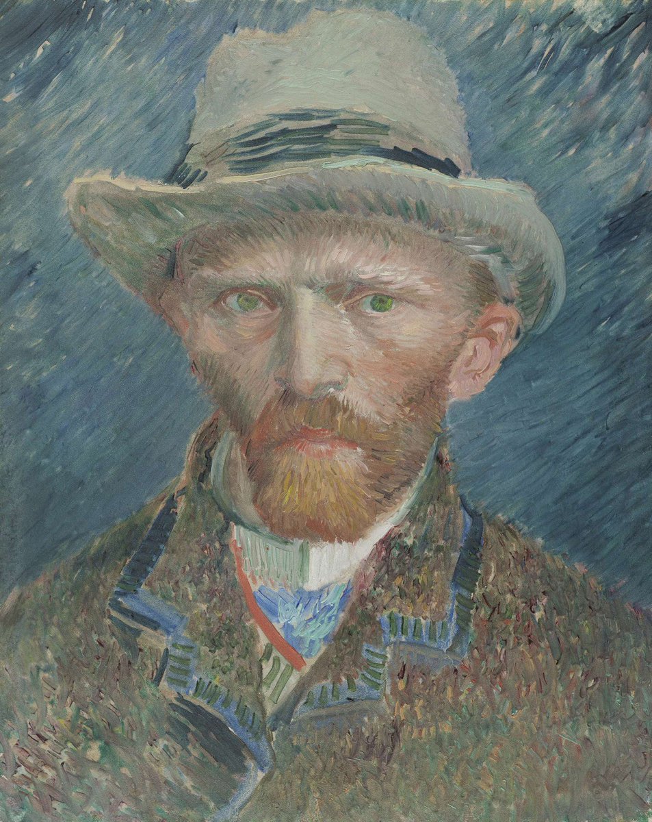#VanGogh of the Day: Self-Portrait, Winter 1886-87. Oil on canvas, 42 × 34 cm. Rijksmuseum, Amsterdam. <a href="/rijksmuseum/">Rijksmuseum</a>