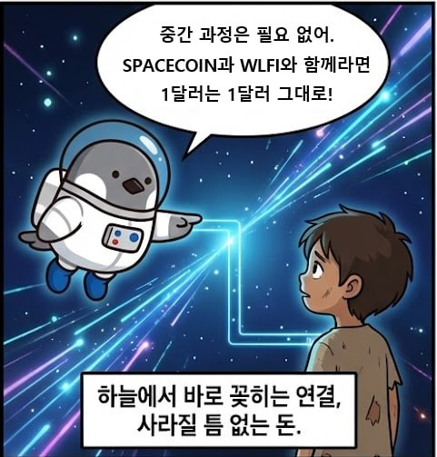 moongzziz's tweet photo. 제대로 도착하는 세상
@spacecoin #WOULDU $SPACE
사막 끝자락, 지도에도 잘 나오지 않는 마을에
한 아이가 살고 있었다.
이름은 아무도 정확히 몰랐고,
사람들은 그냥 '그 아이'라고 불렀다.
어느 날 봉사활동 티셔츠를 입은 남자가 마을에 도착했다.
목에는 카메라, 손에는 기부 명단,
마음에는 뿌듯함이 가득했다.
“얘야,”
남자가 야윈 아이를 내려다보며 깜짝 놀라 물었다.
“내가 작년에 너에게 100만원을 기부했는데…
왜 이렇게 말랐니? 여기 물가가 그렇게 비싸?”
아이는 잠시 생각하더니 아주 담담하게 대답했다.
“아저씨…
작년에 제가 받은 건500리터 물 하나였어요.”
바람이 잠시 멈췄다.
남자의 뇌도 같이 멈췄다.
“그… 그게 다라고?”
아이는 고개를 끄덕였다.
기부금은 도시를 거쳤고 기관을 거쳤고
서류를 거쳤고 회의를 거쳤고
그러다보니 대부분은
도착 전에 돈이 사라져있었다.
그날 밤 남자는 모닥불 앞에서 생각했다.
‘돈은 보냈는데… 왜 도착하지 않았지?’
그때 머리속에 무언가 스쳐지나갔다.
만약 이 아이에게
spacecoin으로 연결된 인터넷이 있었다면?
중간 도시도 중간 관리자도 없이
하늘에서 바로 연결되는 인터넷.
누가 보냈고 누가 받았는지
모두가 볼 수 있는 연결.
그리고 그 위에서
WLFI의 USD1이 움직였다면?
환율 걱정도 은행 수수료도 며칠씩 걸리는 송금도 없이
1달러는 언제나 1달러로 도착하는 돈.
누군가 운영비라는 이름으로 조금씩 덜어갈 틈조차 없는 돈.
그 아이는 아마
물을 기다리는 대신
시장에서 빵과 고기를 고르고
오늘은 든든한 한 끼를 할 생각에
웃고 있었을지도 모른다.
기부는 숫자가 아니라 도착이어야 하니까.
그리고 오늘
spacecoin이 나온다.
누군가의 선의가
길에서 사라지지 않도록.
우리의 눈먼 돈이
마침내 눈을 뜨도록.
이건 혁명이 아니다.
그냥 제대로 도착하는 세상의 시작일 뿐이다.