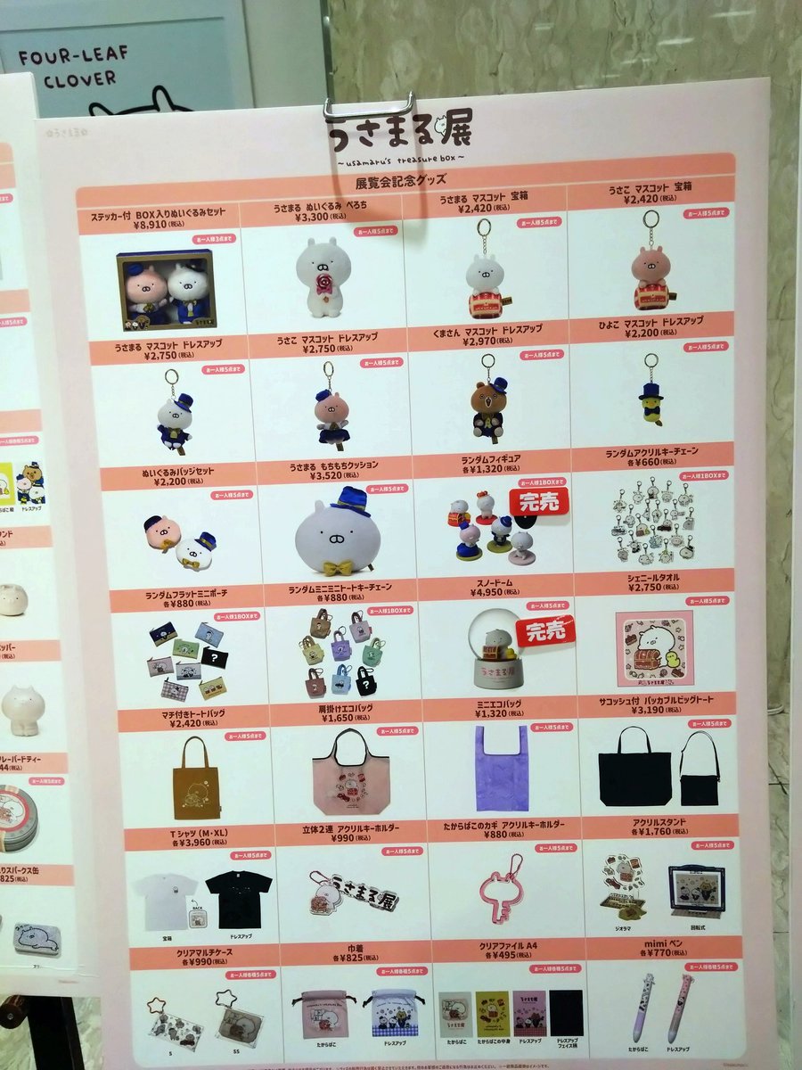 やはりランダムフィギュアは完売になってますね。 #うさまる展