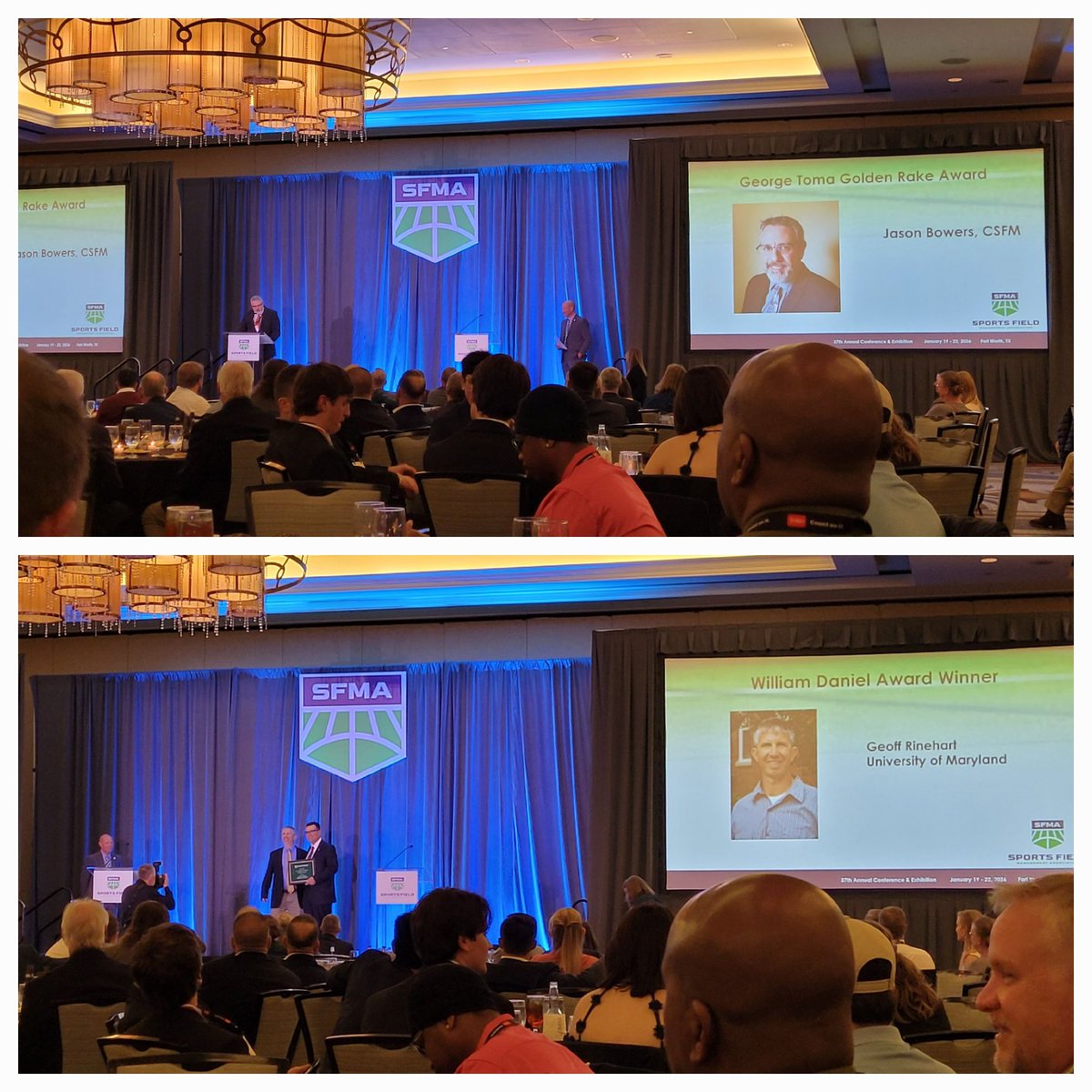 SteeleTurf's tweet photo. Quite a night for @MidAtlanticSFMA at @FieldExperts banquet!  Couldn't be more proud of these two deserving members! https://t.co/LkBIKBi1Zx