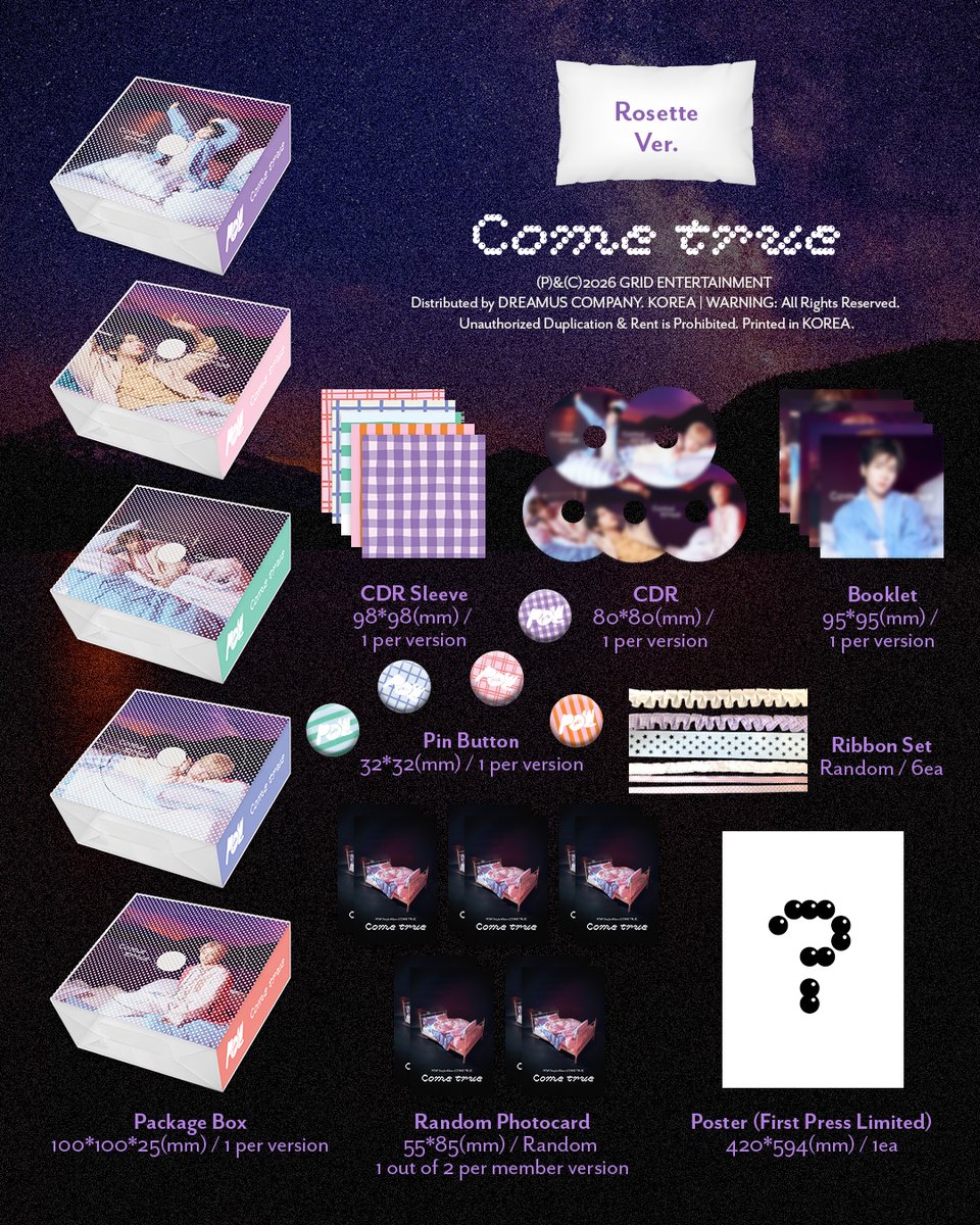 POW_grid's tweet image. POW Single Album [COME TRUE] PRE-ORDER

📔 Diary Ver.
POWER가 꿈꾸던 1년의 여정을 기록할 수 있는 만년 다이어리가 수록된 앨범

💿 Compact Ver.
POW 멤버들이 꿈꾸던 겨울을 담은 Compact 앨범

🎀 Rosette Ver.
오랫동안 망설였던 선택의 순간을 축하하는 Rosette를 만들어볼 수 있는 앨범

❄️…