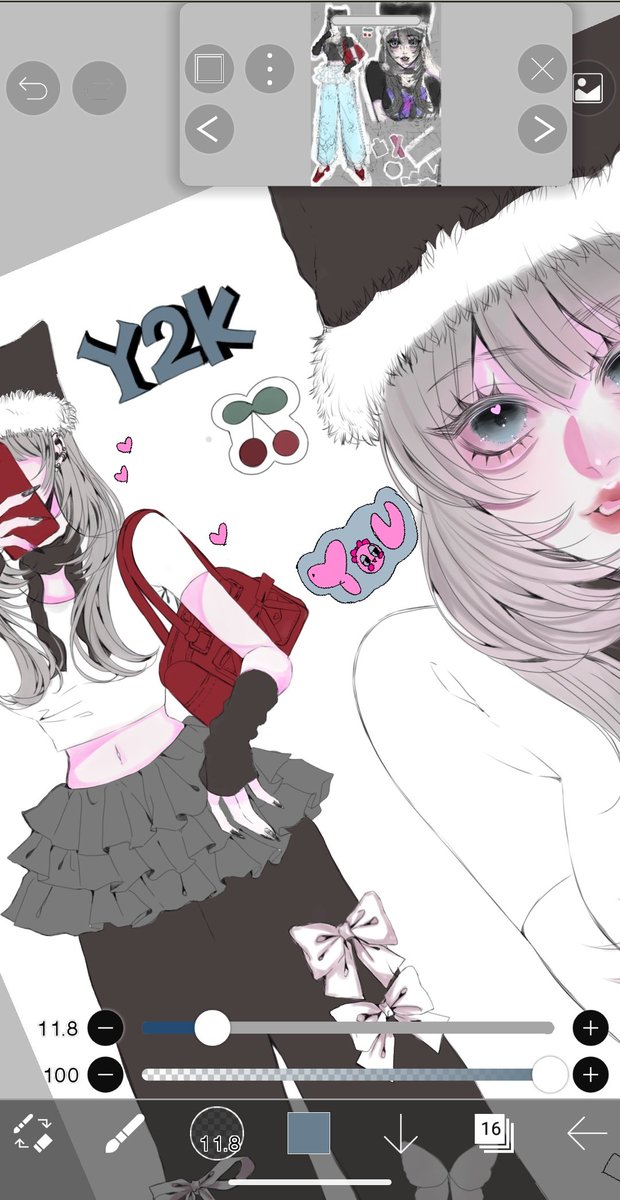 相互さんにプレゼントするイラスト書き書き頑張ってる😆