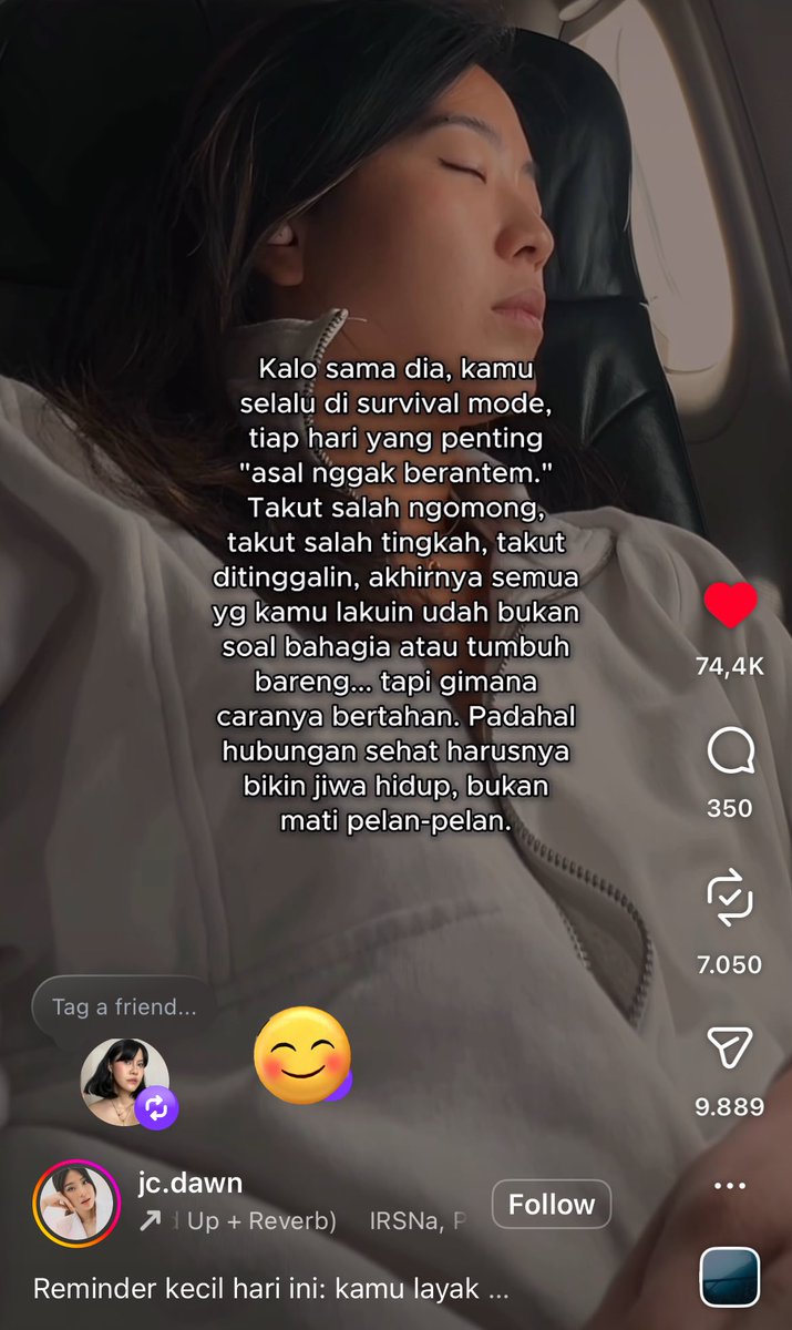 Baru beneran ngerti lagi terkait ini setelah hubungan w baru berakhir bbrp minggu lalu.

Kadang w msh nyalahin diri sendiri pun krn mungkin bikin pasangan kecewa + hubungan gagal, tp dipikir lg emg ini udh keputusan terbaik.

Moga2 w ketemu laki yg bs tone down survival mode w