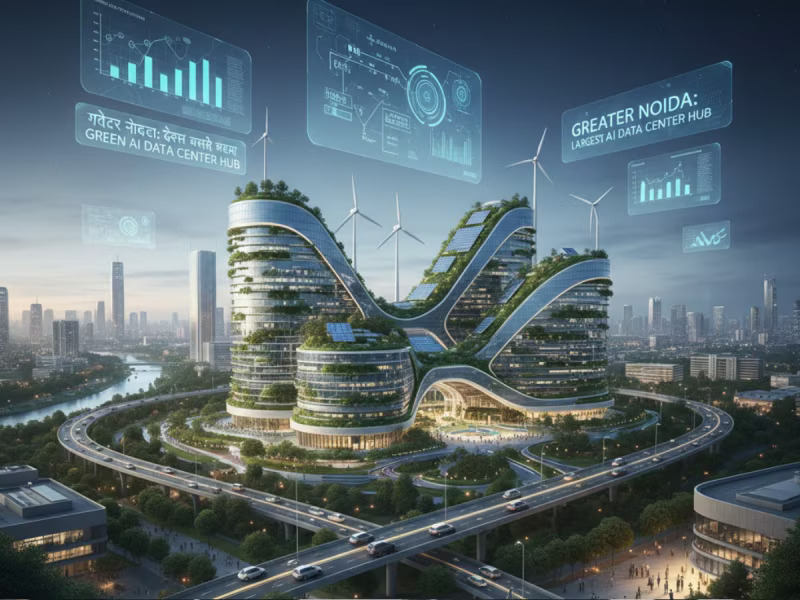 Uttar Pradesh signed a historic MoU with AM Green Group at #WEF2026 in Davos to make #GreaterNoida a Global AI Hub. The ₹2.7 lakh crore project will build a 1-GW AI computing hub powered by 100% green energy, creating thousands of high-skill jobs by 2030.

#GlobalAIHub