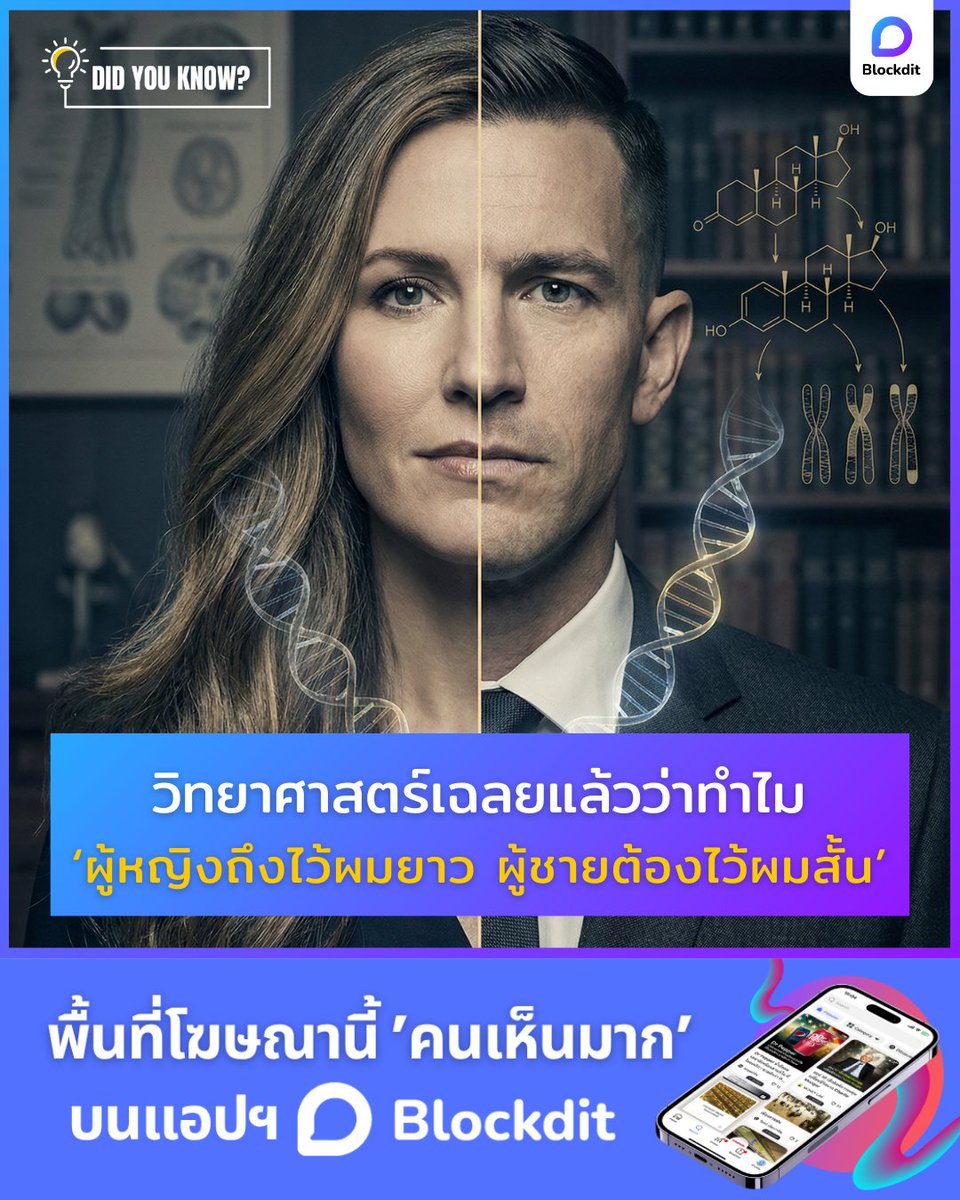 BlockditApp's tweet image. ทำไมผู้หญิงไว้ผมยาว ผู้ชายไว้ผมสั้น วิทยาศาสตร์เฉลยแล้ว

อ่านต่อบน Blockdit  👉 blockdit.com/posts/69730155…

#blockdit #คอนเทนต์ #ความรู้ #ข่าว #แอพดีบอกต่อ