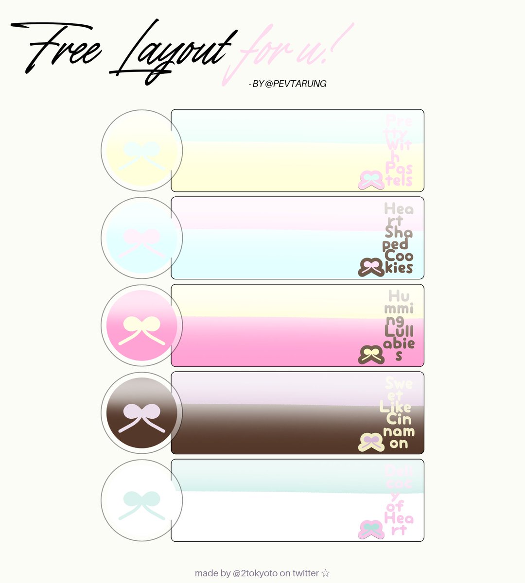 2tokyoto's tweet image. help repost, thank youu! :3

haloo! dalam rangka hari ini birthday-nya kak Nala (@pevtarung)! ada 5 FREE LAYOUT plain ready stock seperti dibawah ini yang bisa kamu bawa pulang!

💬 claim by reply
⏰️ now 23 Jan 12.00 - 24 Jan 12.00

check TNC di ALT yaa! #zonauang