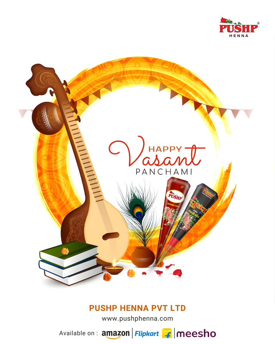 PushpHenna's tweet photo. 🌼✨ Happy Vasant Panchami! ✨🌼
May Goddess Saraswati bless you with knowledge, creativity, and success 💛
Warm wishes from Pushp Henna Pvt Ltd 🌿

#VasantPanchami #HappyVasantPanchami #SaraswatiPuja
#SpringFestival #IndianFestivals #FestiveVibes
#PushpHenna #Pushp #Henna https://t.co/bCGCbIAj6W