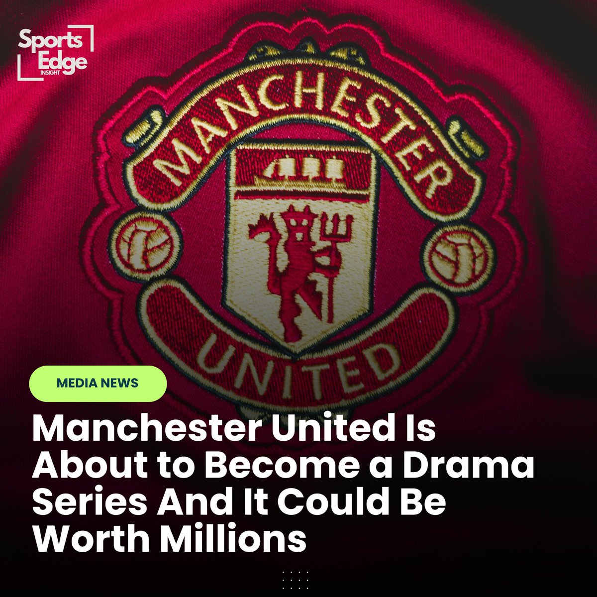 SportsEdgeIn's tweet photo. ⚽️📽️@ManUtd are turning 146 years of chaos, glory and boardroom drama into a Crown-style TV series. Fun on the surface, but a serious signal underneath that clubs aren’t just selling matchdays anymore, they’re selling stories, archives and intellectual property.

Would you watch it? And who are you casting as Sir Alex, Keane and Cantona?

In partnership with @drink_AG1 go and check out the daily newsletter: Link in Bio 🔗

#SportsBusiness #FootballBusiness #ManchesterUnited #SportsInvesting #SportsMedia #SportsEdgeInsight