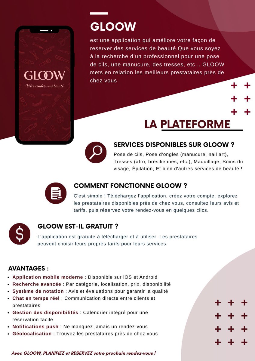 sylvain__237's tweet photo. GLOOW est une application de mise en relation qui améliore la façon de réserver des services de beauté. Que vous soyez à la recherche d'un professionnel pour une pose de cils, une manucure, des tresses, etc... GLOOW mets en relation les meilleurs prestataires près de chez vous. https://t.co/kBgv3hgxgu