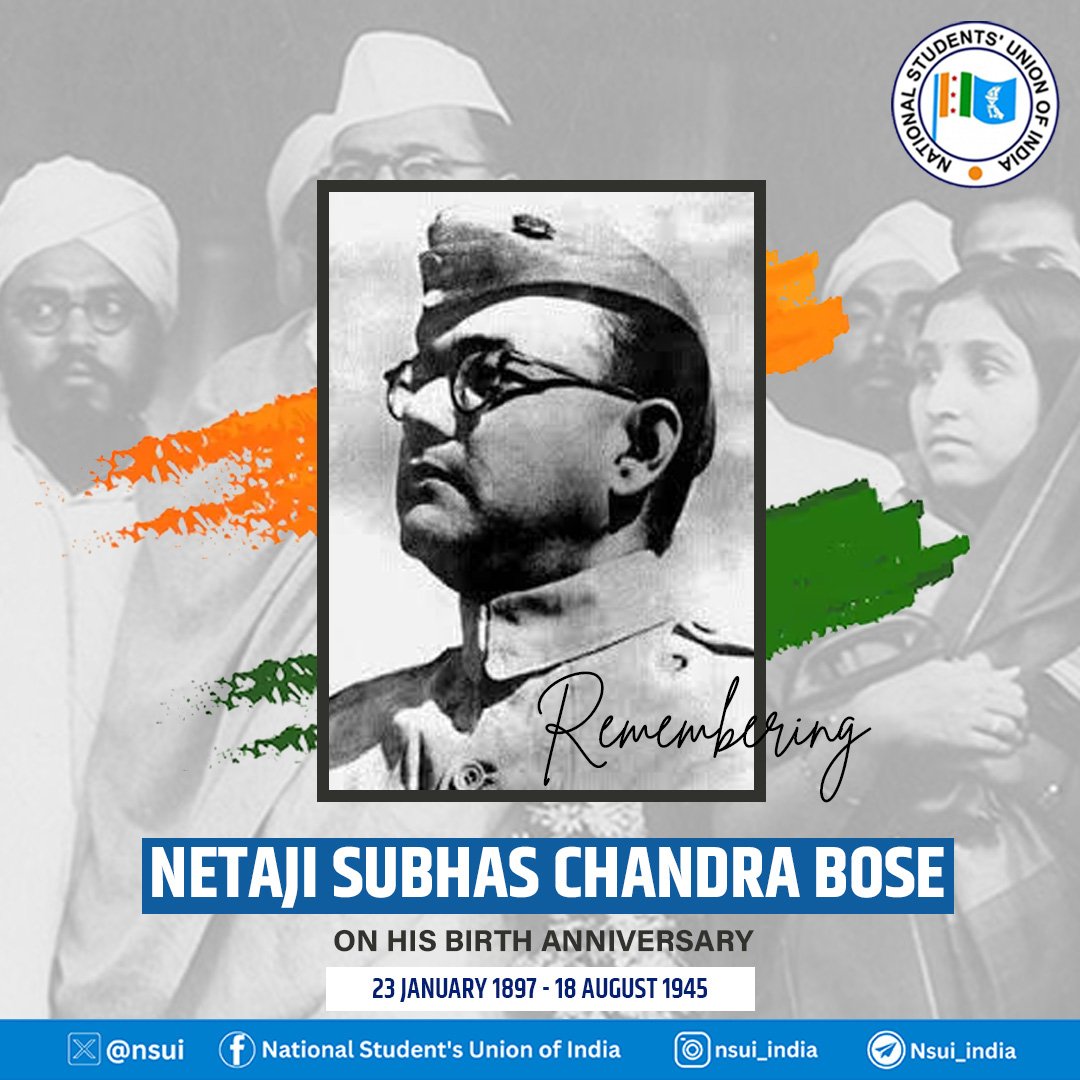 Netaji Subhas Chandra Bose was not just a leader, but a symbol of courage, sacrifice, and uncompromising patriotism.

On his birth anniversary, we remember his vision and reaffirm our commitment to the ideals he lived and fought for. Humble tribute.