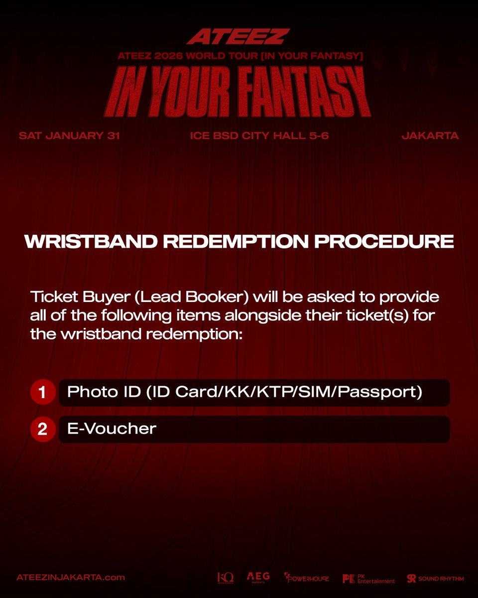 PKEnt_ID's tweet image. ATINY, check out this wristband redemption info before heading to the concert ✨📌

📅 Saturday, January 31 2026 from 9 AM - 9 PM (Jakarta Time)
📍 ICE BSD City, Foyer Hall 10

‼️Arriving early is strongly recommended to secure your wristband and fully enjoy the pre-show…