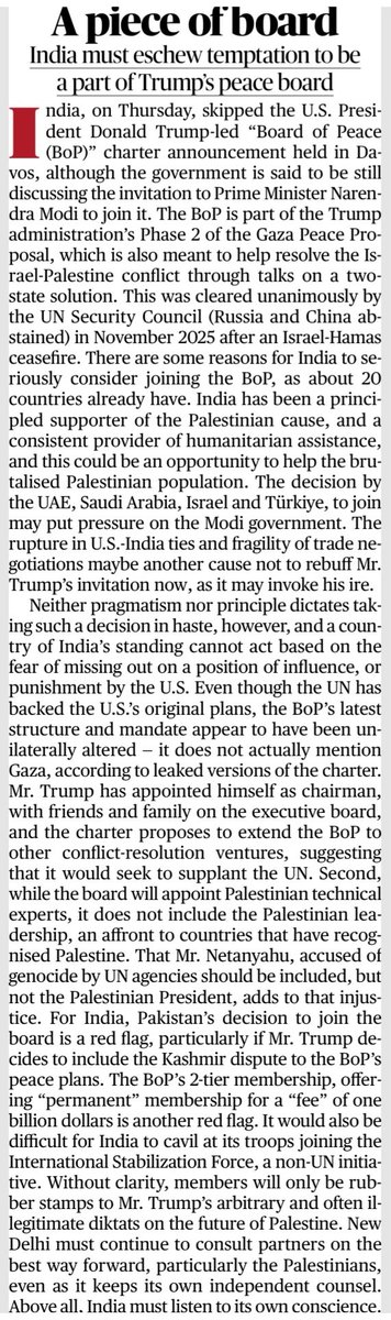 The Hindu’s Board of Peace Spin: Confuse India, Then Advise India 📰🗣️🚨

So <a href="/the_hindu/">The Hindu</a> runs two pieces on the same day about Trump’s “Board of Peace (BoP)” - and the choreography is too perfect to miss.

Piece 1: “India absent as Trump rolls out his Board of Peace…”
- creating