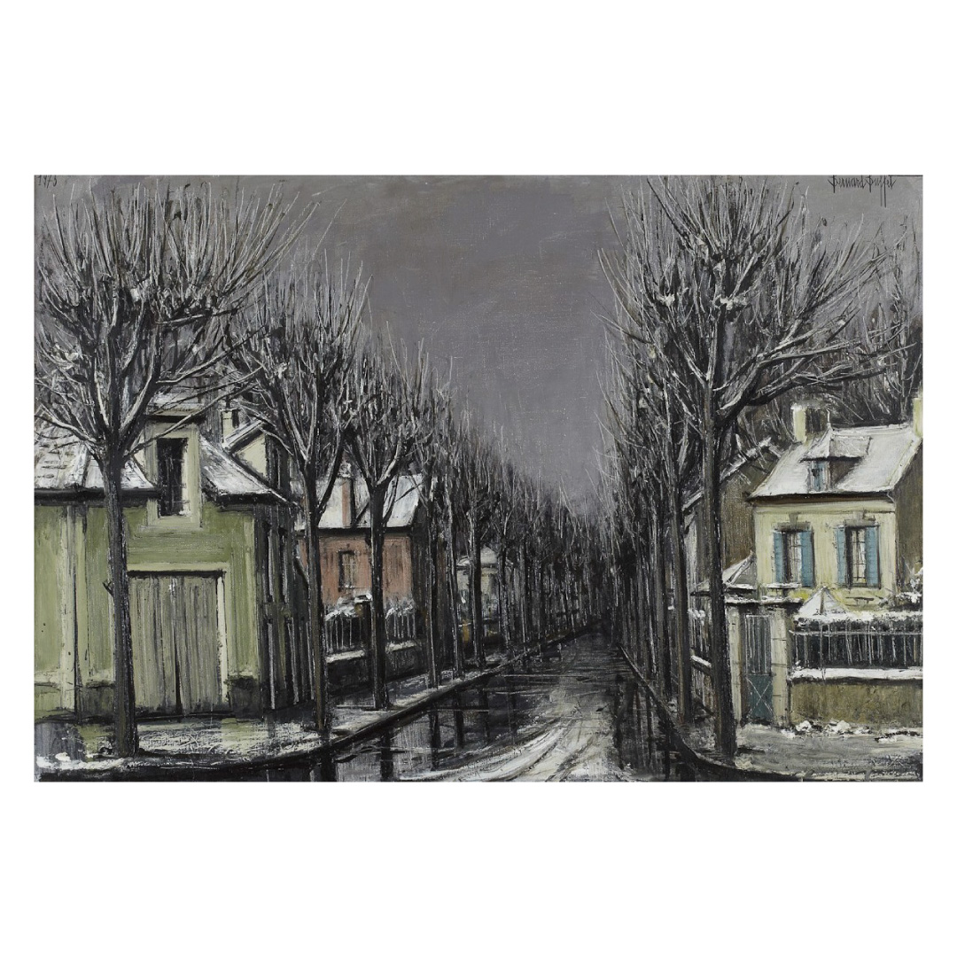 ベルナール・ビュフェ
シャンパーニュ、チエール通り
油彩・カンヴァス、1975年
 
アーティストの目は何をみていたか
 
Bernard Buffet,
La rue Thiers, Champagne,
oil on canvas, 1975
 
What the Artist’s Eye Sees