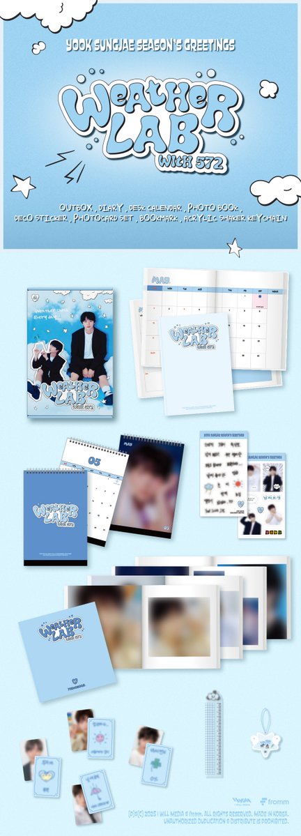 fromm_store's tweet image. #육성재 #YOOKSUNGJAE 2026 SEASON’S GREETINGS [Weather Lab with 572] OPEN 🎉

🔗bit.ly/3NveOIs

🌤️프롬스토어 특전 포토카드 2종 중 1종 랜덤 증정
🌤️구매자 중 40명 추첨하여 MEET FANSIGN EVENT 진행 예정

📆 ~ 1.29 23:59 (KST)

@YookSJ_official